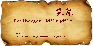 Freiberger Mátyás névjegykártya